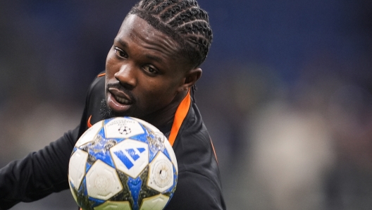 Inter Milan`s Marcus Thuram on the pitch