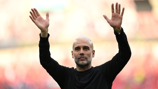 (FILE PHOTO) Pep Guardiola To Leave Manchester City at End Of Season LONDON, ENGLAND - APRIL 27: Pep Guardiola, Manager of Manchester City, acknowledges the fans after the team's victory during the Emirates FA Cup Semi Final match between Nottingham Forest and Manchester City at Wembley Stadium on April 27, 2025 in London, England. (Photo by Shaun Botterill/Getty Images)