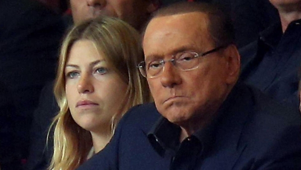 AC MIlan's President Silvio Berlusconi, Ceo Barbara Berlusconi and Italy's head coach, Antonio Conte, in the tribune during the Italian Serie A soccer match AC Milan vs SS Lazio at Giuseppe Meazza stadium in Milan, Italy, 31 August 2014. ANSA/MATTEO BAZZI