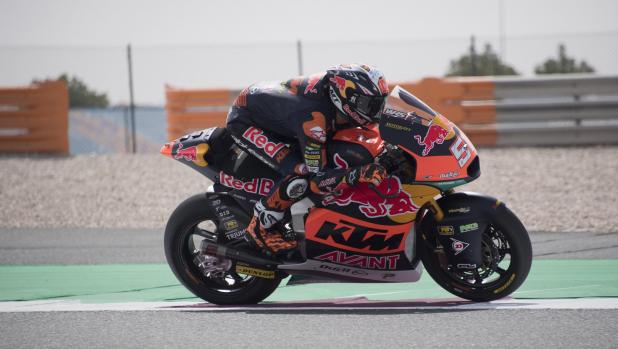 DOHA, QATAR - MARCH 04: Pedro Acosta of Spain and Red Bull KTM Team Ajo heads down a straight during the MotoGP of Qatar - Free Practice  at Losail Circuit on March 04, 2022 in Doha, Qatar. (Photo by Mirco Lazzari gp/Getty Images)