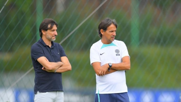 Dario Baccin con Simone Inzaghi, entrambi 46enni. Getty Images