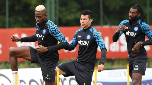 DIMARO, ITALY - JULY 22: Vìctor Osimhen  of Napoli during a SSC Napoli training session on July 22, 2023 in Dimaro, Italy. (Photo by SSC NAPOLI/SSC NAPOLI via Getty Images)