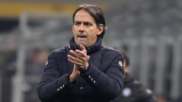 Inter MilanÂ?s coach Simone Inzaghi reacts during the Italian serie A soccer match between Fc Inter  and Udinese Giuseppe Meazza stadium in Milan, 9  December 2023. ANSA / MATTEO BAZZI