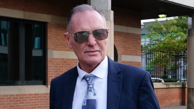 MIDDLESBROUGH, ENGLAND - OCTOBER 14: Former footballer Paul Gascoigne arrives at Teesside Crown Court on October 14, 2019 in Middlesbrough, England. The former England international is on trial for sexual assault after he was arrested for kissing a woman in August 2018 while travelling on a train between York and Newcastle. (Photo by Ian Forsyth/Getty Images)