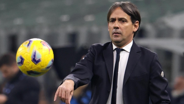 Inter MilanÂ?s coach Simone Inzaghi during the Italian serie A soccer match between Fc Inter  and Juventus at  Giuseppe Meazza stadium in Milan, 4 February 2024. ANSA / MATTEO BAZZI