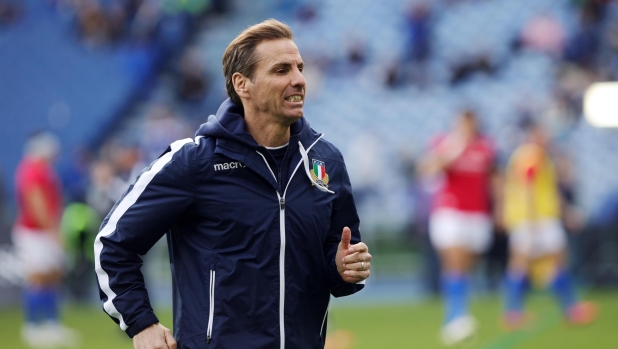 Gonzalo Quesada coach of Italy during warm up before the Six Nations rugby match between Italy and Scotland at Olimpico stadium in Rome, Italy, 09 March 2024. ANSA/FEDERICO PROIETTI