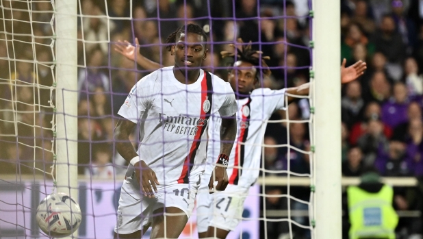 AC Milan?s Rafael Leao goal 2-1 during the Serie a Tim match between Fiorentina and Milan - Serie A TIM at Artemio Franchi Stadium - Sport, Soccer - Florence, Italy - Sunday March 30, 2024 (Photo by Massimo Paolone/LaPresse)