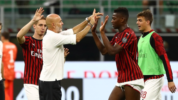 during the Serie A match between AC Milan and Juventus at Stadio Giuseppe Meazza on July 7, 2020 in Milan, Italy.