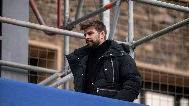 Gerard Pique, the owner of FC Andorra, is watching the LaLiga Hypermotion 2023 - 2024 match between CD Mirandes and FC Andorra at Estadi Nacional d'Andorra in Andorra La Vella, Andorra, on March 30, 2024. (Photo by Martin Silva Cosentino/NurPhoto) (Photo by Martin Silva Cosentino / NurPhoto / NurPhoto via AFP)