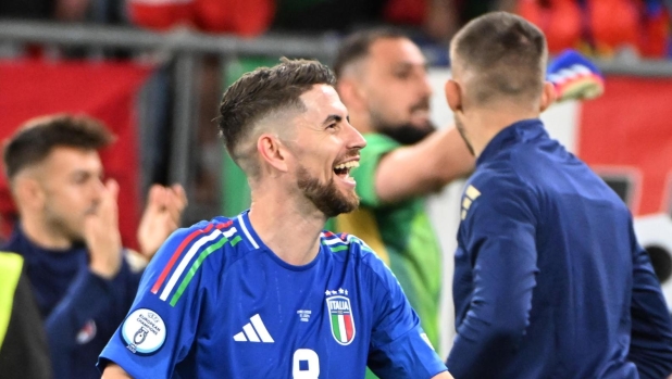 Italys midfielder Jorginho reacts at the end of the UEFA EURO 2024 group B match between Italy and Albania at the BVB Stadion Dortmund, Germany, 15 June 2024. ANSA/DANIEL DAL ZENNARO