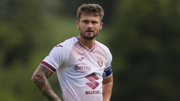 Torino?s Karol Linetty during friendly match between Torino Fc and Cremonese at preseason summer training camp in Pinzolo. July 27, 2024. Sport - soccer-EXCLUSIVE TORINO FC (Photo by Fabio Ferrari/LaPresse)