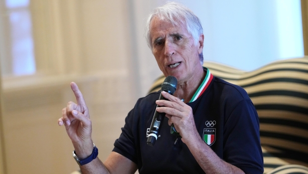 Giovanni Malago’, president of the Italian Olympic Committee during the press conference at Casa Italia at 2024 Olympics, Sunday, August 11, 2024, in Paris, France. (Photo by Gian Mattia D\'Alberto/LaPresse)