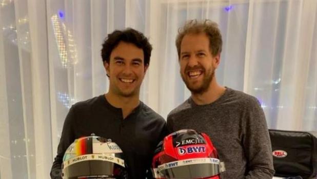 Sebastian Vettel (a destra) e Sergio Perez