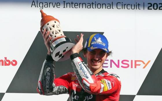 Francesco Bagnaia ha conquistato tre vittorie nel 2021: è il miglior pilota italiano in MotoGP. Epa