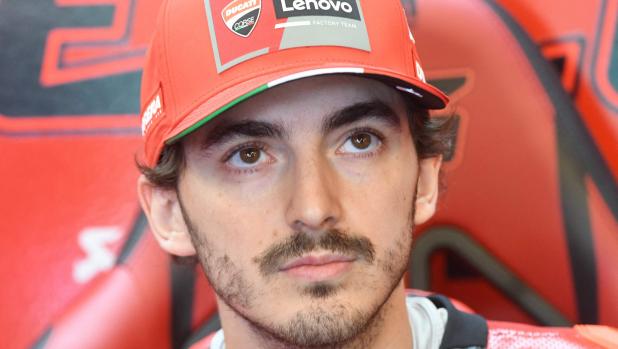Ducati Lenovo Team's Italian rider Francesco Bagnaia waits in the pit before the second free practice session ahead of the French Moto GP Grand Prix, at the Bugatti circuit in Le Mans, northwestern France, on May 13, 2022. (Photo by Jean-Francois MONIER / AFP)