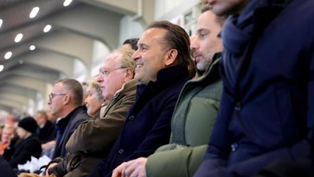 Gerry Cardinale a San Siro per Milan-Tottenham tra Scaroni e Furlani. Getty
