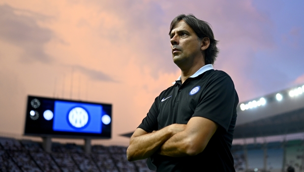 OSAKA, JAPAN - JULY 27: Head coach of Inter Simone Inzaghi looks on prior the pre-season friendly match between FC Internazionale and Al-Nassr at Yanmar Stadium Nagai on July 27, 2023 in Osaka, Japan. (Photo by Mattia Ozbot - Inter/Inter via Getty Images)