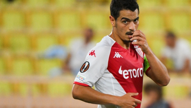 (FILES) Monaco's French forward Wissam Ben Yedder reacts during the UEFA Europa League Group H group stage football match between AS Monaco and Ferencvaros TC at the Louis II Stadium (Stade Louis II) in the Principality of Monaco on September 15, 2022. Monaco's France striker Wissam Ben Yedder is under investigation after being accused of rape, Nice's public prosecutor told AFP on July 13, 2023. The alleged incident took place on Monday in the town of Beausoleil just to the north of Monaco on the Cote d'Azur. (Photo by NICOLAS TUCAT / AFP)