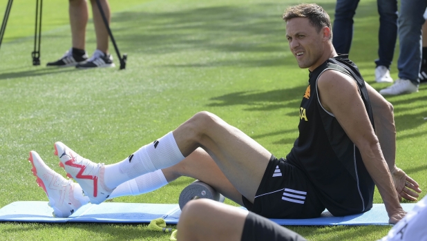 ROME, ITALY - JULY 12: AS Roma player Nemanja Matic during a training session at Centro Sportivo Fulvio Bernardini on July 12, 2023 in Rome, Italy. (Photo by Luciano Rossi/AS Roma via Getty Images)