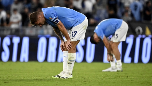 LazioÕs Ciro Immobile (L) disappointed after the final result during the Serie A soccer match between SS Lazio and AC Monza at the Olimpico stadium in Rome, Italy, 23 September 2023. ANSA/RICCARDO ANTIMIANI