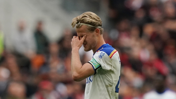 Foto Spada/LaPresse 23 Aprile  2023 - Milano , Italia - sport, calcio -Ac Milan vs Lecce  - Campionato italiano di calcio Serie A TIM 2022/2023 - Stadio San Siro. Nella foto: Morten Blom Due Hjulmand ( lecce )    Aprile 23 , 2023 Milan , Italy - sport, calcio - Ac Milan vs Lecce  - Serie A Football Championship 2022/2023 - San Siro Stadium . In the pic:  Morten Blom Due Hjulmand ( lecce )