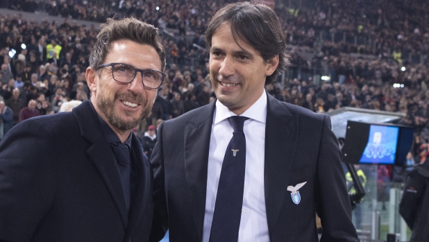 Roma's coach Eusebio Di Francesco (L) and Lazio's coach Simone Inzaghi prior the Italian Serie A soccer match AS Roma vs SS Lazio at Olimpico stadium in Rome, Italy, 18 November 2017.
ANSA/MAURIZIO BRAMBATTI