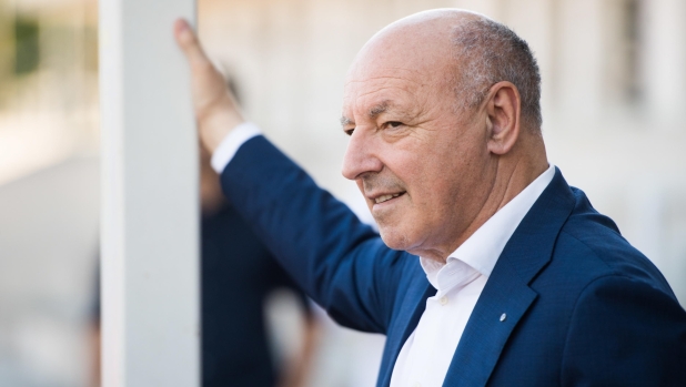 epa10067152 Giuseppe Marotta, CEO for sport of Inter Milan, during the friendly game soccer match between FC Lugano and FC Internazionale Milano, in Lugano, Switzerland, 12 July 2022,.  EPA/Alessandro Crinari