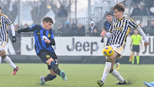 VINOVO, ITALY - JANUARY 14: Riccardo Miconi of FC Internazionale U19 during the Primavera 1 match between Juventus U19 and FC Internazionale U19t at Juventus Center Vinovo on January 14, 2024 in Vinovo, Italy. (Photo by Diego Puletto - Inter/Inter via Getty Images)