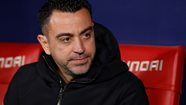 Barcelona's Spanish coach Xavi is pictured before the Spanish league football match between Club Atletico de Madrid and FC Barcelona at the Metropolitano stadium in Madrid on March 17, 2024. (Photo by OSCAR DEL POZO / AFP)
