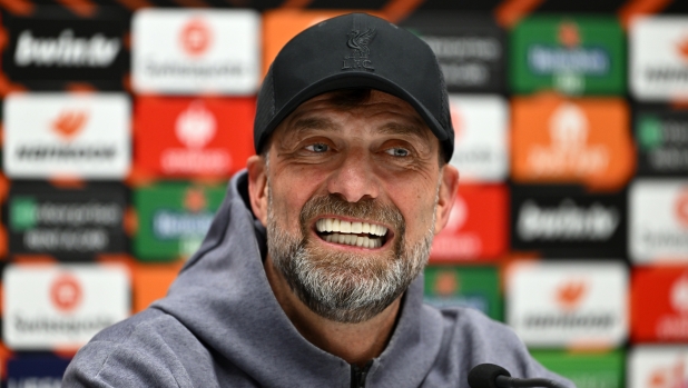 BERGAMO, ITALY - APRIL 17: Jurgen Klopp, Manager of Liverpool FC talks to the media during the UEFA Europa League 2023/24 quarter-final second leg press conference at Gewiss Stadium on April 17, 2024 in Bergamo, Italy. (Photo by Dan Mullan/Getty Images)