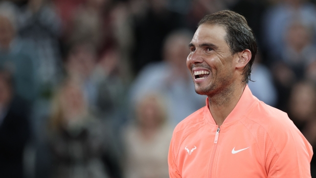 TOPSHOT - Spain's Rafael Nadal reacts after losing against Czech Republic's Jiri Lehecka during the 2024 ATP Tour Madrid Open tournament round of 16 tennis match at Caja Magica in Madrid on April 30, 2024. (Photo by Thomas COEX / AFP)