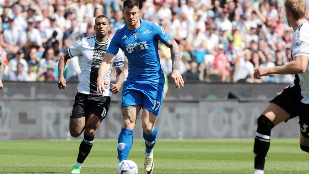 Empoli's Alberto Cerri in action  during the Serie A soccer match between Udinese and Empoli at the Bluenergy Stadium in Udine, north east Italy - Sunday, May 19, 2024. Sport - Soccer (Photo by Andrea Bressanutti/Lapresse)