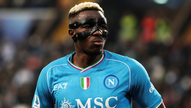 NapoliÕs Victor Osimhen during the Serie A soccer match between Udinese and Napoli at the Bluenergy Stadium in Udine, north east Italy - Monday, May 06, 2024. Sport - Soccer (Photo by Andrea Bressanutti/Lapresse)
