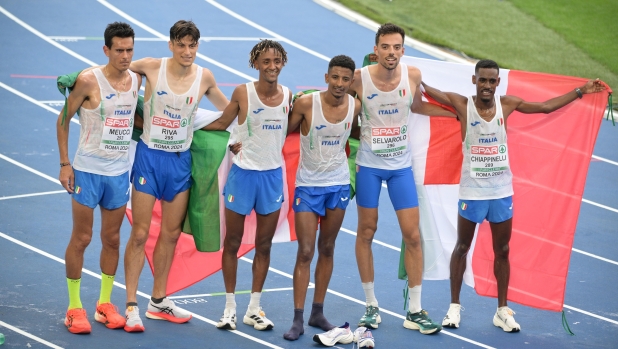 Team Italy’s  Half Marathon Men’s during the 26th edition of Rome 2024 European Athletics Championships at the Olympic Stadium in Rome, Italy - Saturday, June 9, 2024 - Sport, Athletics ( Photo by Alfredo Falcone/LaPresse )