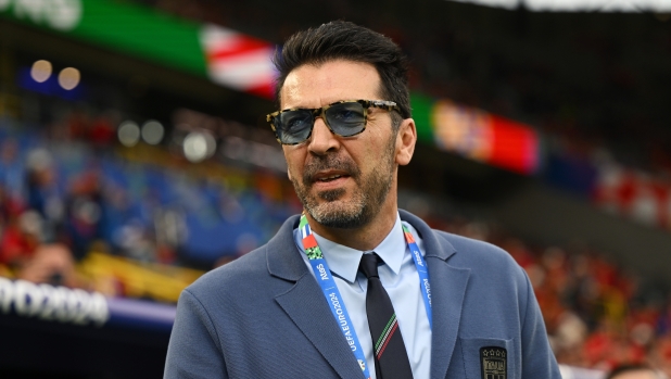 DORTMUND, GERMANY - JUNE 15: Gianluigi Buffon, National Team Delegation Head of Italy, looks on prior to the UEFA EURO 2024 group stage match between Italy and Albania at Football Stadium Dortmund on June 15, 2024 in Dortmund, Germany. (Photo by Claudio Villa/Getty Images for FIGC)