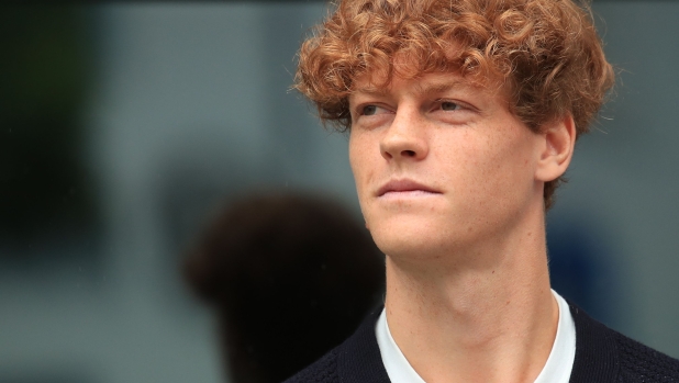 Italian tennis player Jannik Sinner attends a welcome ceremony in his home town on June 11, 2024 in Sesto (Sexten) in the Dolomites, Italy. Sinner is the new and first ever Italian to be number one tennis player in the PIF ATP rankings. (Photo by Pierre TEYSSOT / AFP)