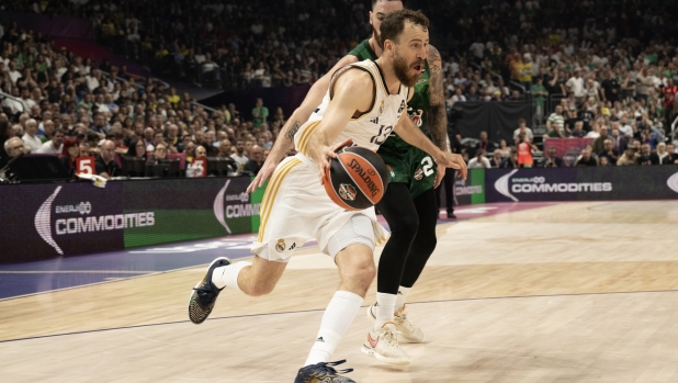 BERLIN, GERMANY - MAY 26: Sergio Rodriguez, #13 of Real Madrid in action during Championship Game of Turkish Airlines EuroLeague Final Four Berlin 2024 between Real Madrid v Panathinaikos Aktor Athens at Uber Arena on May 26, 2024 in Berlin, Germany. (Photo by Rodolfo Molina/Euroleague Basketball via Getty Images)
