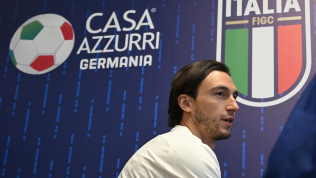 Italys defender Matteo Darmian attends a press conference of the national team in Iserlohn, Germany, 22 June 2024. ANSA/DANIEL DAL ZENNARO