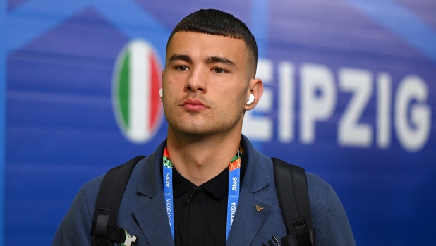 LEIPZIG, GERMANY - JUNE 24: Alessandro Buongiorno of Italy arrives at the stadium prior to the UEFA EURO 2024 group stage match between Croatia and Italy at Football Stadium Leipzig on June 24, 2024 in Leipzig, Germany. (Photo by Claudio Villa/Getty Images for FIGC)