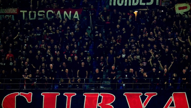 AC MilanÕs supporters during the Uefa Champions League soccer match between Milan and Liverpool at the San Siro Stadium in Milan, north Italy -Tuesday , September 17 2024. Sport - Soccer . (Photo by Spada/LaPresse)