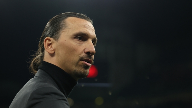 MILAN, ITALY - SEPTEMBER 17:  Zlatan Ibrahimovic of AC Milan attends before the UEFA Champions League 2024/25 League Phase MD1 match between AC Milan and Liverpool FC at Stadio San Siro on September 17, 2024 in Milan, Italy. (Photo by Claudio Villa/AC Milan via Getty Images)