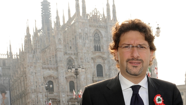 Manfredi Palmeri, candidato sindaco a Milano per il Terzo Polo, fotografato a Milano il 25 aprile  2011. ANSA/DANIEL DAL ZENNARO