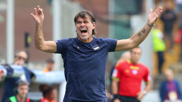 Sampdoria's head coach Andrea Sottil gestures during the Serie B soccer match between Sampdoria and Mantova at the Luigi Ferraris Stadium in Genova, Italy - Sunday, October 27, 2024. Sport - Soccer . (Photo by Tano Pecoraro/Lapresse)