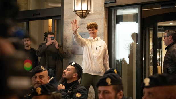 No. 1 seed Jannik Sinner, arrives at the Principi di Piemonte Hotel in Turin, Italy, where the ATP Finals will begin on Sunday, Nov. 10 - News - Sunday, November 3, 2024. (Photo by Marco Alpozzi/Lapresse)