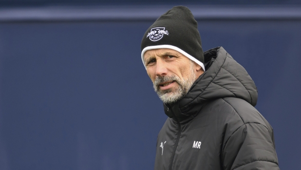 Leipzig\'s head coach Marco Rose attends a training session of the soccer team of RB Leipzig in Leipzig, Germany, Monday, Nov. 4, 2024. (Hendrik Schmidt/dpa via AP)    Associated Press / LaPresse Only italy and Spain