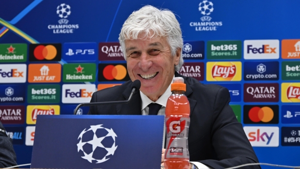 Atalanta's coach Gian Piero Gasperini during press conference on the eve of the UEFA Champions League soccer match between Atalanta BC and Real Madrid CF at Bergamo Stadium in Bergamo, Italy, 9 December 2024.  ANSA/MICHELE MARAVIGLIA