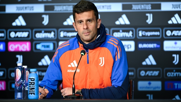 TURIN, ITALY - DECEMBER 13: Juventus head coach Thiago Motta during a press conference at Allianz Stadium on December 13, 2024 in Turin, Italy. (Photo by Daniele Badolato - Juventus FC/Juventus FC via Getty Images)