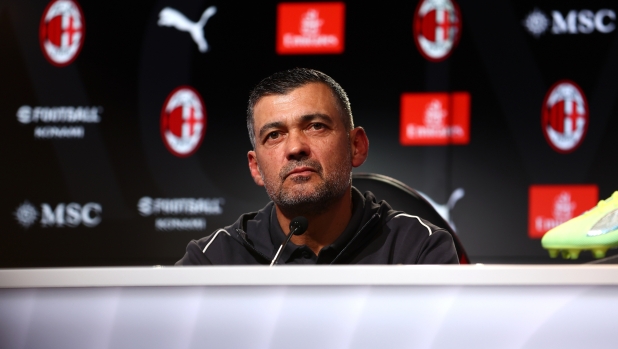 CAIRATE, ITALY - DECEMBER 31: Sergio Conceicao Head coach of AC Milan looks on during an AC Milan Press Conference at Milanello on December 31, 2024 in Cairate, Italy.  (Photo by Giuseppe Cottini/AC Milan via Getty Images)