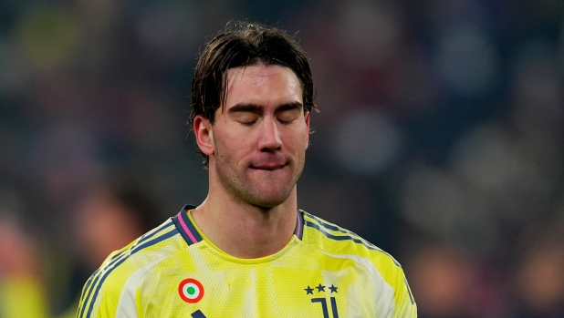 Juventus? Dusan Vlahovic  during  the Serie A soccer match between Juventus and Bologna at Allianz Stadium in Turin , North Italy - Saturday , December 07  , 2024. Sport - Soccer . (Photo by Spada/Lapresse)