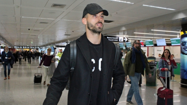 Arrivo all'aeroporto di Fiumicino del calciatore Leonardo Spinazzola, tornato da Milano dopo lo stop nella trattativa tra Roma e Inter per lo scambio con Matteo Politano.